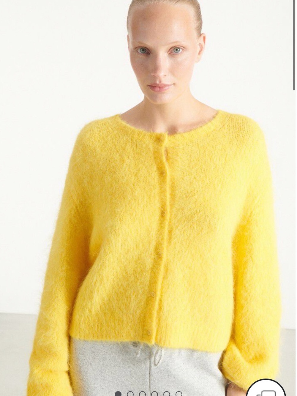 American Vintage Sweater Cardigan Small Alpaca Yellow